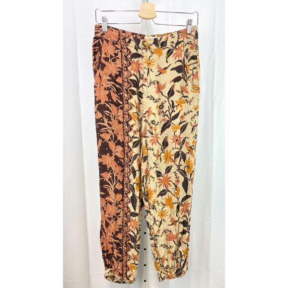 by ANTHROPOLOGIE Size 4 Floral Smocked Balloon Leg Pants Zip Fly Multicolor - Picture 1 of 12